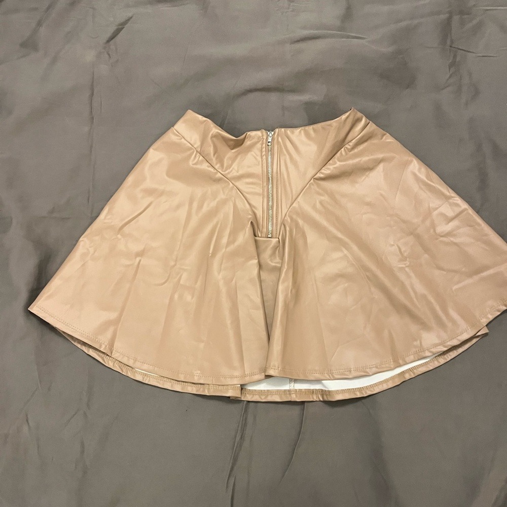 Fashion Nova Fallin' Up Taupe Faux Leather Mini Skirt VS1226N Mens S